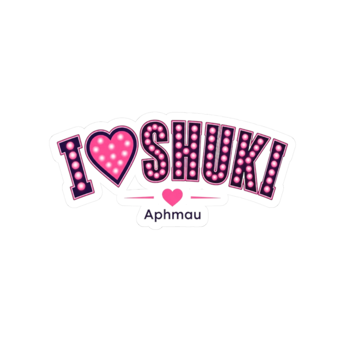 Aphmau "I ❤️ Shuki" Sticker - alternate angle 1, merchandise